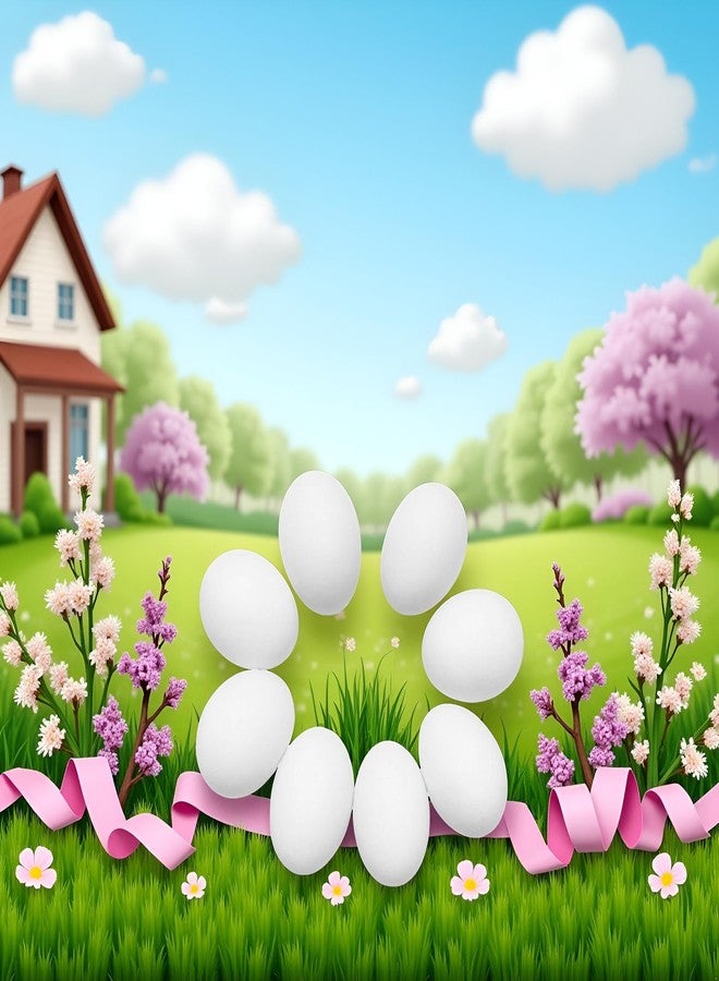 مجموعة وينتوين آب المكونة من 10 بيضات بلاستيكية بيضاء مزيفة، مثالية لتزيين عيد الفصح، والرسم، وصنع زينة بيض واقعية للحفلات والديكور المنزلي. - Image 4